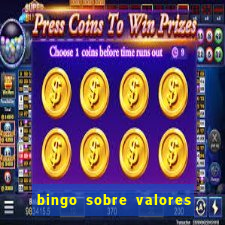 bingo sobre valores para imprimir